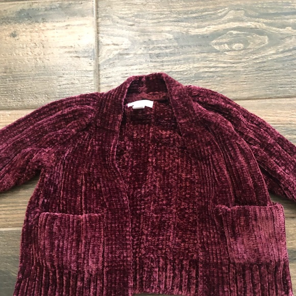burgundy baby cardigan